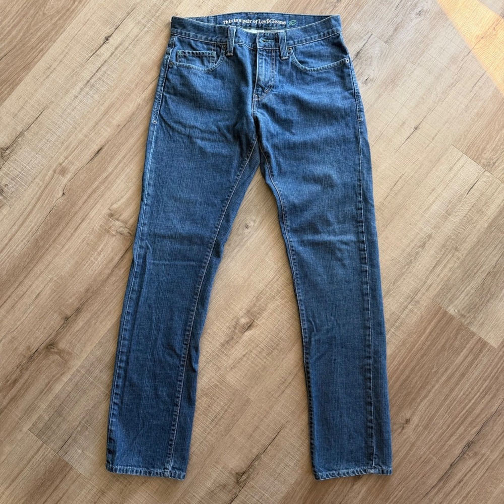 Vintage Levis 511 Skinny Jeans Mens 33x32 Organic Cotton Blue Denim 04511-0019